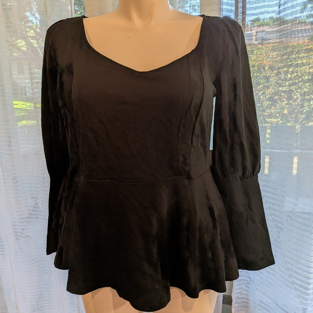 Eloquii Black Flared Women's Blouse - NWT